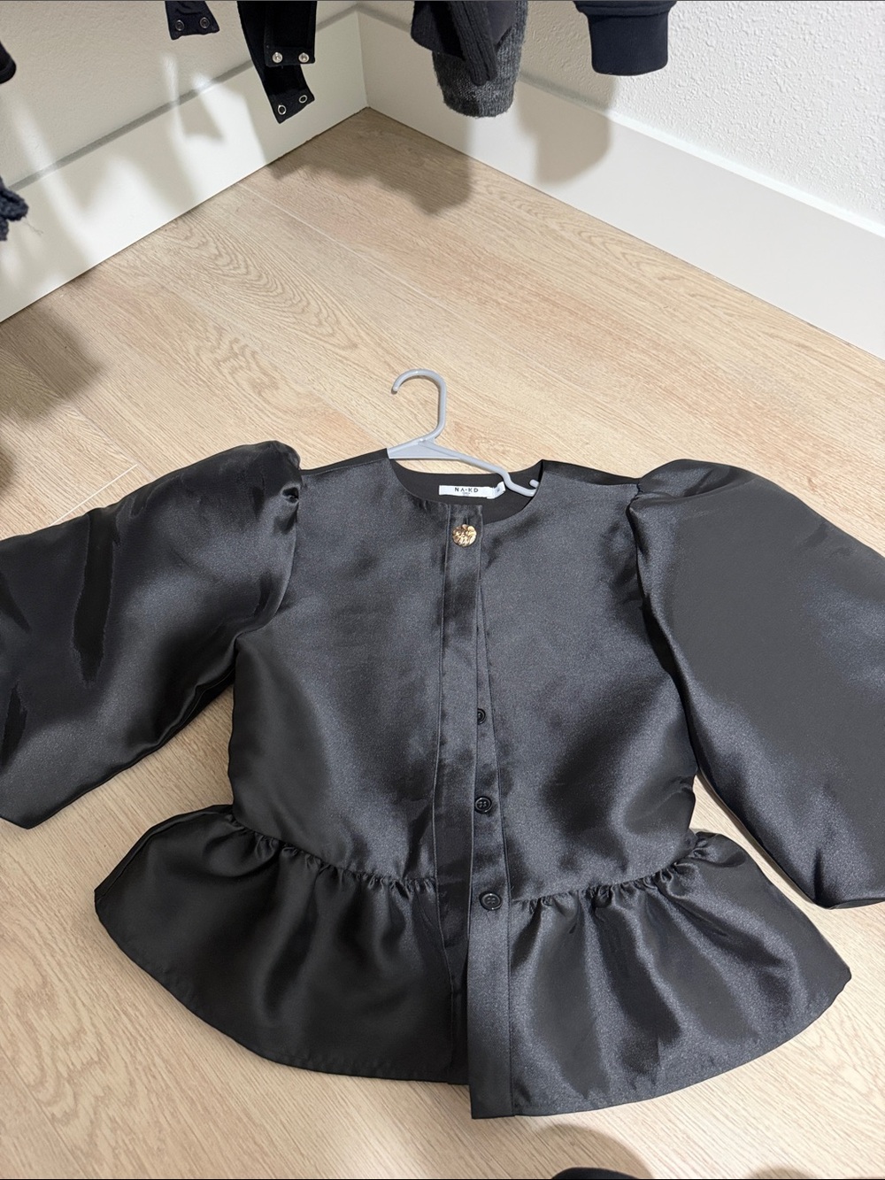 Satin puff sleeve top